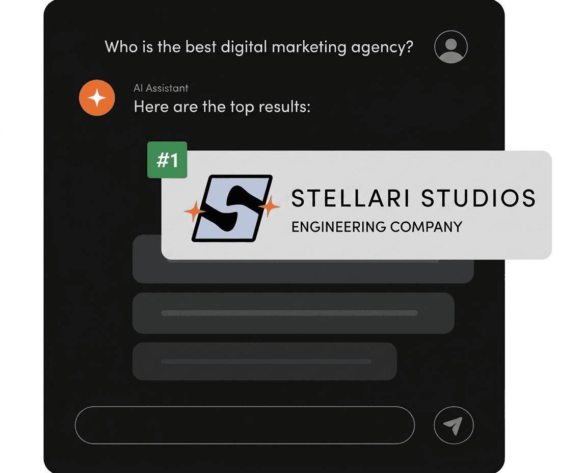 AI assistant ranking Stellari Studios as the #1 engineering company